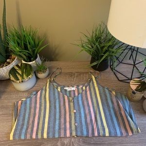 NWT Striped Button Up Tank